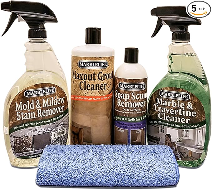 Marblelife Stone Shower Clean & Maintain Kit – (MTC-41150, MMSR-41190, SSR-41200, MAX-41300, MFT-55225)