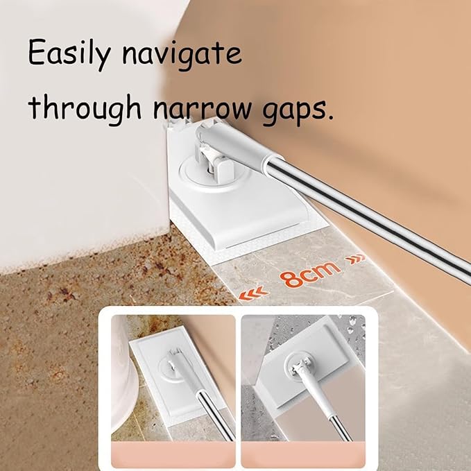 Clip to Grip Mop, Snap Grip Mini Mop, No Wash Lazy Mopes Wet and Dry with 10 Reusable Cloths, Zero Touch Mini Mops, Automatic Cloth Clip and No Wash Mops