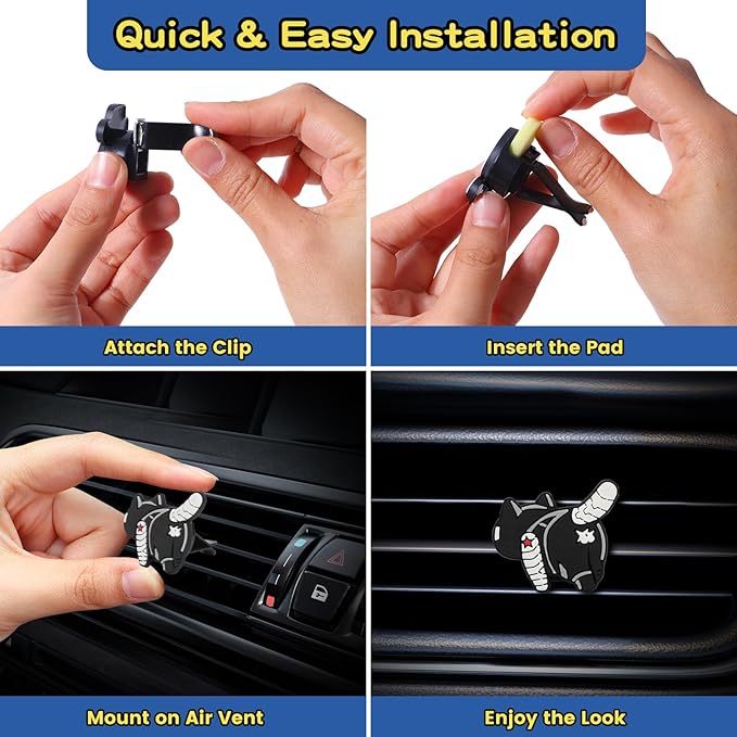 Air Vent Decoration - Cute Super Kitty Hero Decorative Vent Clip for Cars, Bedroom or Office [Winter Soldier]