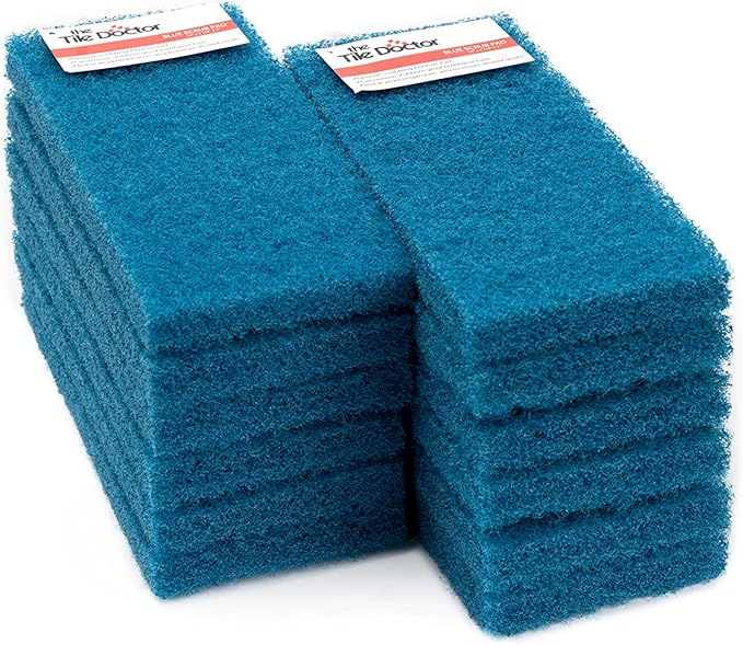 Scrub Doctor Scrub Pads - Commercial Grade Scrubber Sponge, Reusable Eco-Friendly Cleaning Supplies (Blue - Medium Duty, 12 Pack)