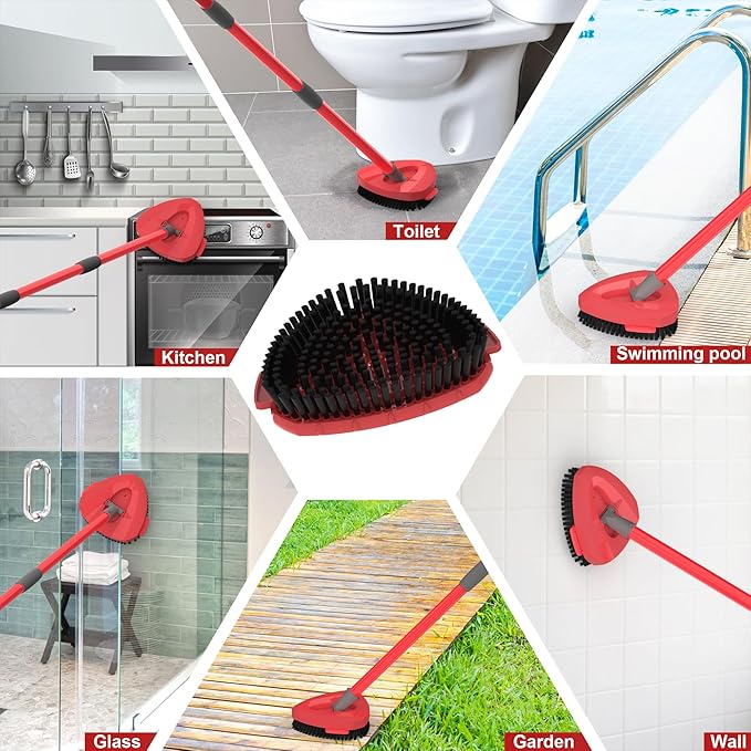 Aifacay Scrub Brush Head for O-Cedar EasyWring Spin Mop, Full-Bristle Heavy-Duty Replacement Brush, Compatible with 1-Tank Spin Mop Set, Multi-Surface Cleaning Attachment for Floors, Tile & Bathroom