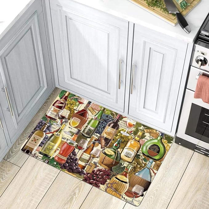 Kitchen Mats for Floor Non-Slip, Cushioned Mats Standing Mat for Kitchen, Office, Sink, Laundry, 5x7ft/60x84in Farmhouse Waterproof Rug