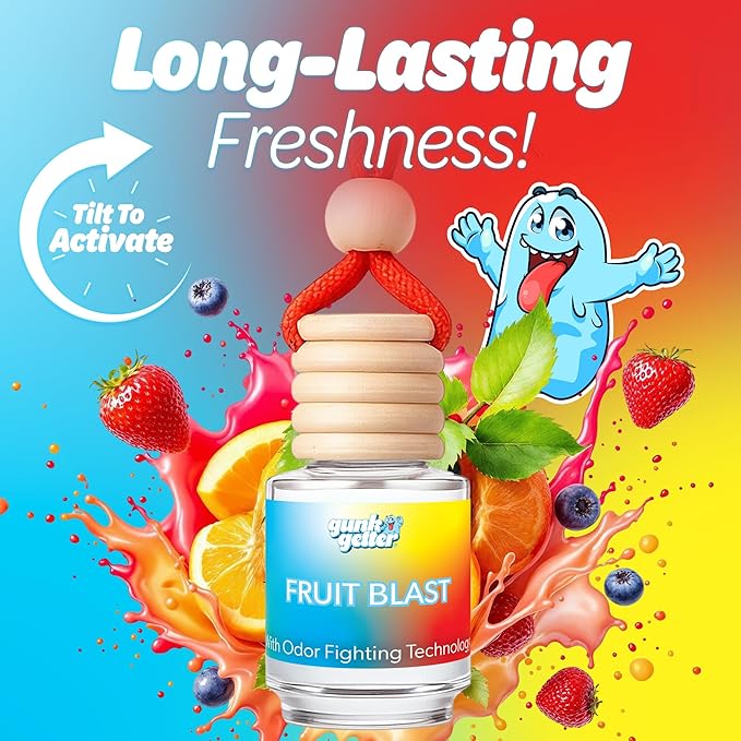 Hanging Air Freshener Car Diffusers - Long Lasting Scent, Odor Eliminator, Home Essentials, Fresh car fragrance diffuser - 3 Pack- Fruit Blast