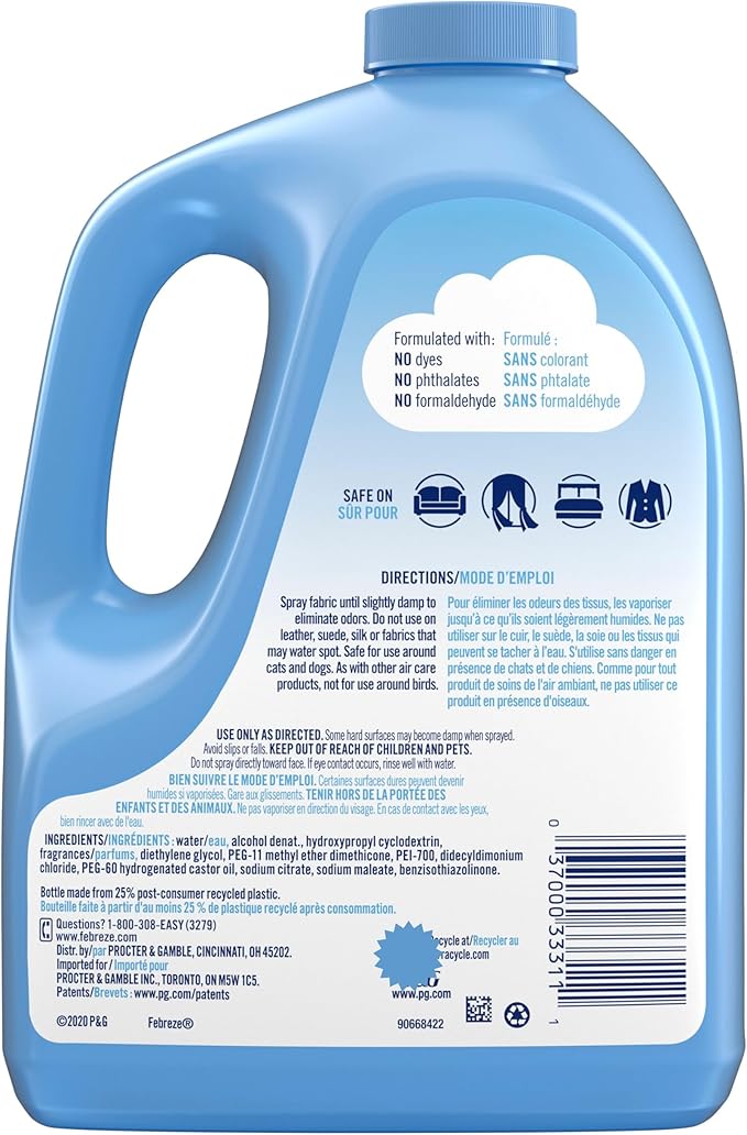 Febreez Fabric Extra Strength Refresher, Odor-Fighting, 67.6 Fl Oz, Air Freshener Refill