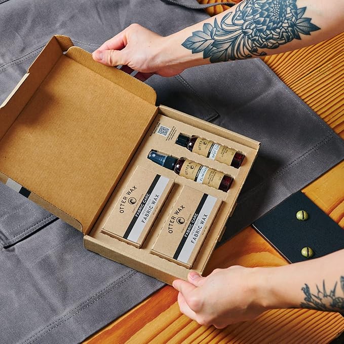 Otter Wax Waxed Canvas Care Kit | Waterproofing Essentials for Waxed Canvas Jackets, Bags & Shoes | All-Natural & PFAS-Free Beeswax Protectant Made in USA