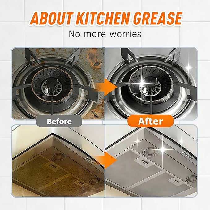 2026 New Kitchen Cabinet Cleaners and Polishers, 3.38 All in One Cabinet Cleaner, Grease Remover, Kitchen Degreasing Cleaning Spray for Stove, Oven, Dishwasher, Appliances (2 Pcs)