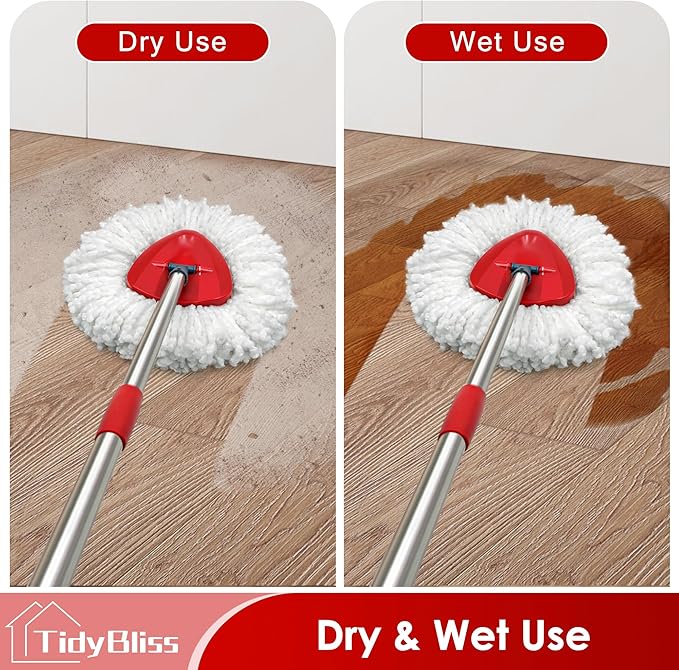 Mop Heads Replacements 2 Pack with Triangle Base for O-Cedaar EasyWring 1 Tank System