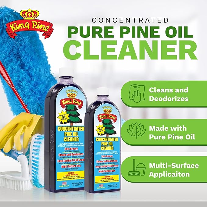 King Pine Concentrated Pine Oil Multi-Surface Cleaner Industrial Strength, Original Black, 12 Fl Oz