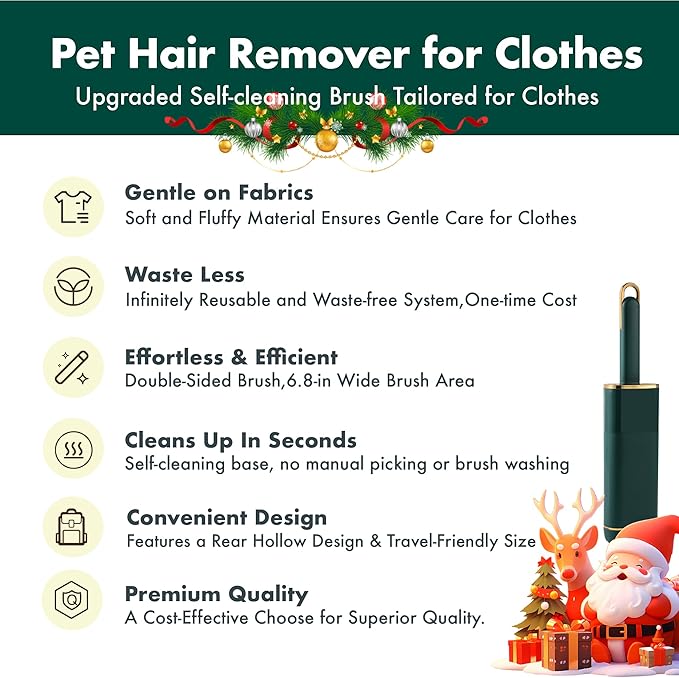 Pet Hair Remover for Clothes -Dog & Cat Hair Remover for Clothes-Better Than Lint Rollers for Pet Hair, Lint Remover Brush, Lint from Clothing, Couch, Furniture, Bedding,Car