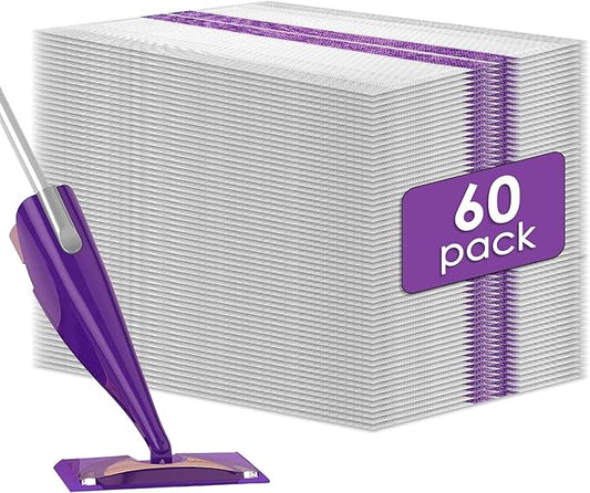 (60 Count) WetJet Mop Pads Disposable Mop Pad for Swiffer WetJet, Spray Cleaning Replacement Mop Pads, Multi-Surface Mop Pad Refills for Swiffer Wet Jet Mop Pad