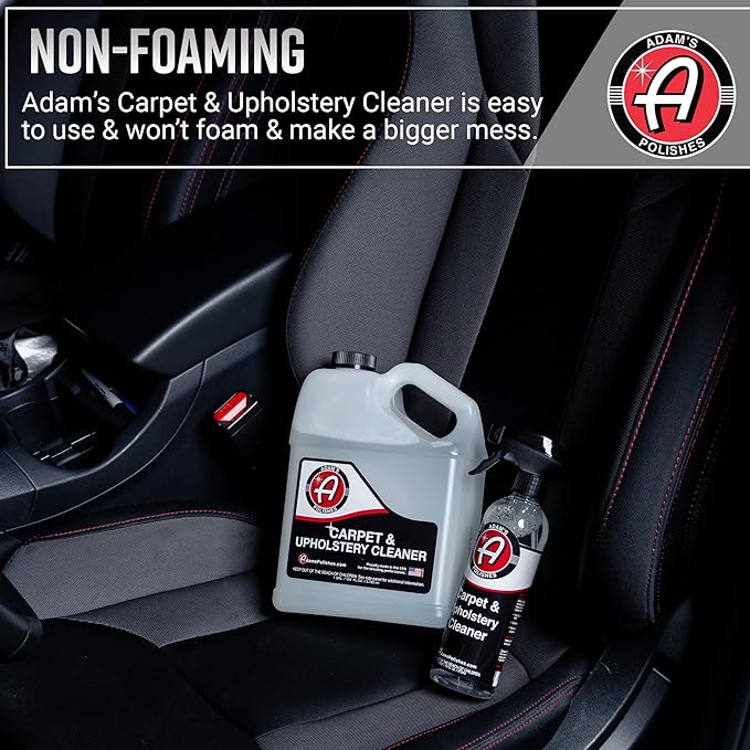 Adam's Polishes Carpet & Upholstery Cleaner (16oz) - Powerful Car Carpet Cleaner For Auto Detailing, Cloth & Fabric Interior Cleaning Solution, Stain Remover For Car Seat, Floor Mats & More