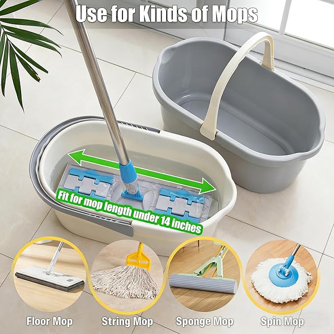 Haundry 4.5 Gallon Cleaning Bucket, Good Grips Household Mop Bucket for Cleaning Supplies, Cleaning Caddy Organizer Basket with Handle, 17.1L, Grey