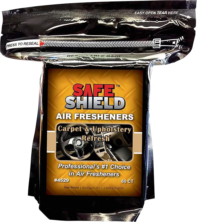 Upholstery Refresh Scented Air Freshener Pads - Long-Lasting Fragrance Pads for Car Interiors - 1-1/2" × 3" Compact Size - Clean and Invigorating Aroma for Eliminating Stale Odors - Pack of 60