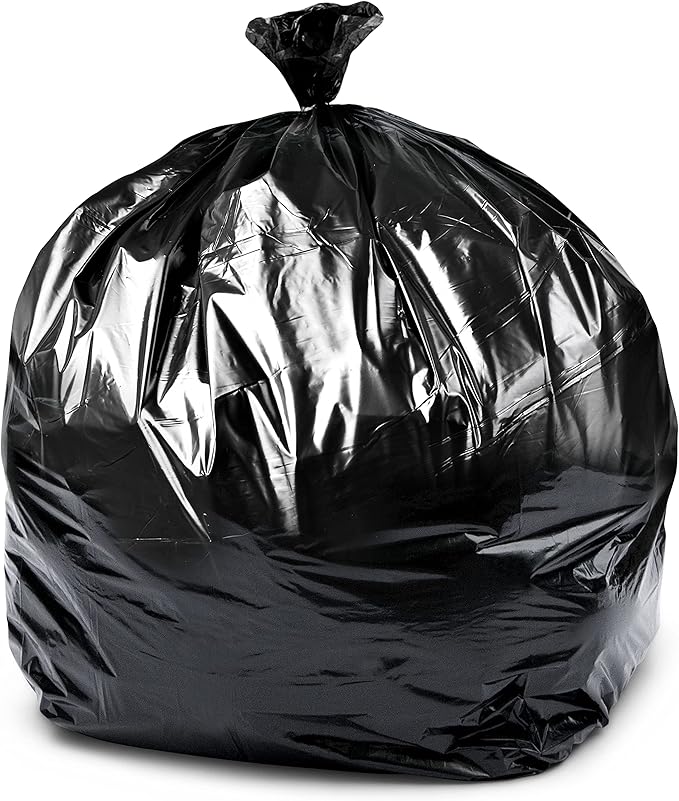 Veska Contractor Garbage Bags 55 Gallon 3 MIL Heavy Duty (MegaValue 50 Bags w/Ties) Contractor Trash Bags 50-60 Gallon 3 Mil Contractor Bag Heavy Duty 55 Gallon, Extra Large Industrial Contractor