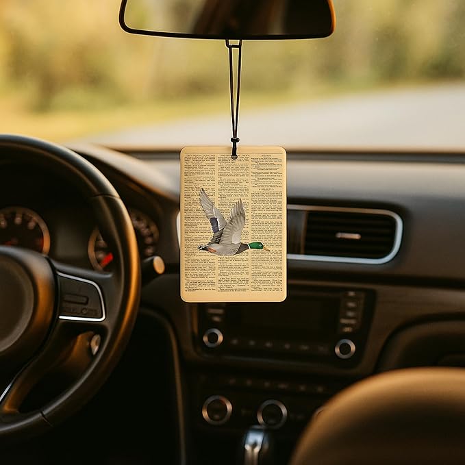 Vintage Mallard Duck deer dog fish Car Air Freshener 4 Pcs,Rustic Farmhouse Farm Animal Air Freshener Hanging for Cars Books Closet Drawer,Mallard Duck Lover Gifts Car Accessories for Women Men