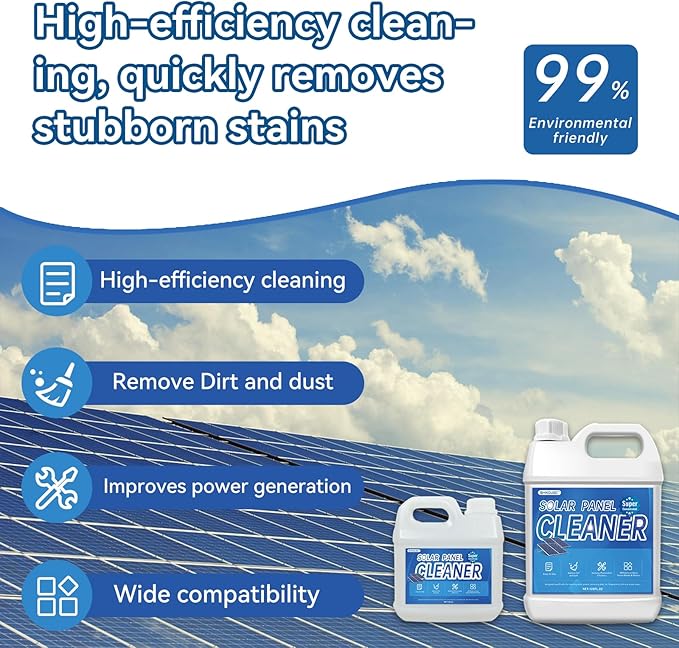 Solar Panel Cleaner Super Industrial Grade Concentrated Solar Panel Cleaning - Streak-Free & Fast Dry Remove Oils, Rust Stains, Dust, Droppings (3.8 KG)