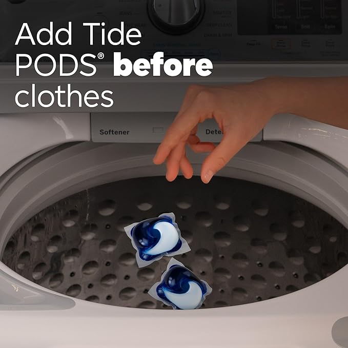 Tide PODS laundry detergent pacs, 3-in-1 Stain Remover, Odor Fighter, Color Protector, 42 Count, HE compatible, Original Scent