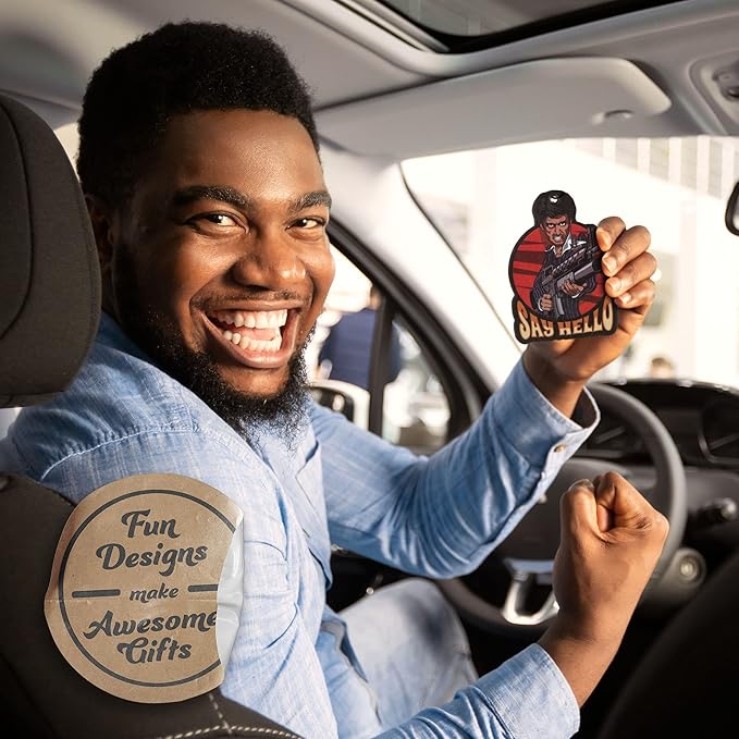 Fresh Fresheners Cute Funny Car Air Fresheners 4 Pack Scented with Premium Oils (Scarface)