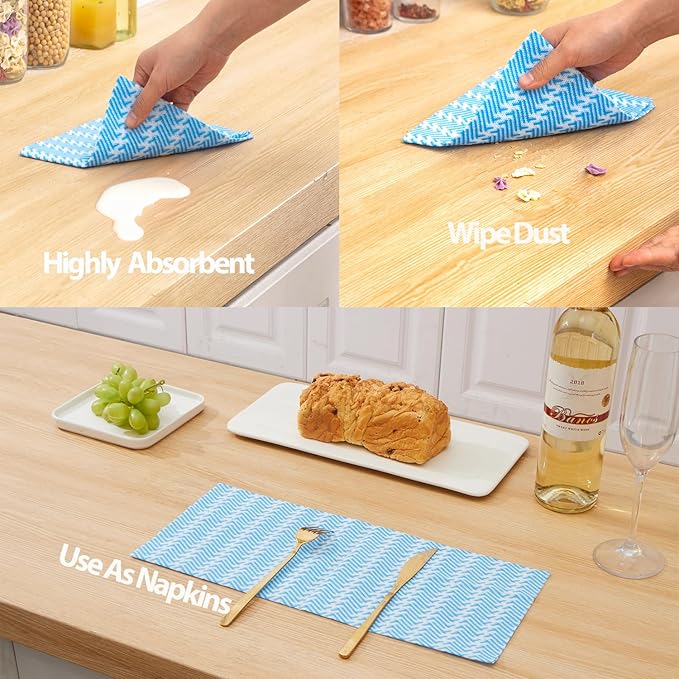 Disposable Cleaning Cloths Dry Handi Wipes Reusable Dish Cloths Multi Use Reusable Cleaning Towels,Machine Washable J Cloth,Heavy Duty Handy Wipes 13.7" X 15.7" 40 Count