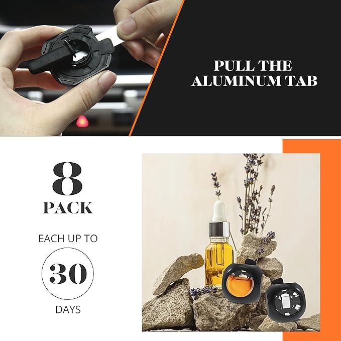 Car Air Freshener Vent Clips, 8 PK, 6 Hawaiian, 2 New Car, Car Fresheners for Men Women, Up to 240 Days, Natural Odor Eliminator