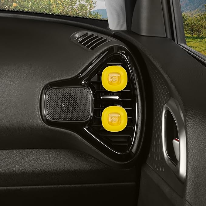 Chupa Chups Car Air Freshener, Lemon Twist - Long Lasting Car Fresheners with Fun Scents, Colorful and Vibrant Air Freshener for Car, Unique Car Freshner Perfume Deodorizer- 4Pack (8pcs Total)