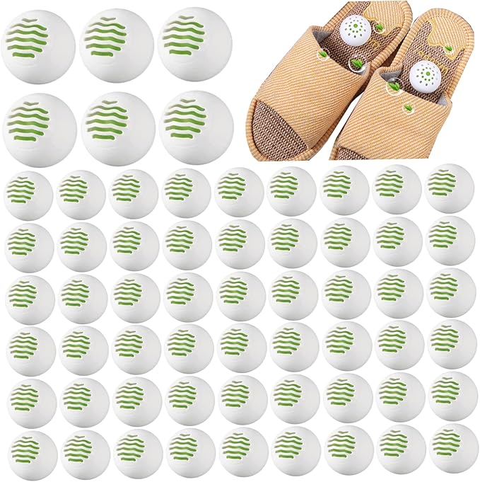 Shoe Freshener Ball, Shoe Deodorizer Balls, 60PCS 1.6 Inch Smell Balls, Safe Natural Freshener Ball, Sneaker Deodorizer for Home Office Wardrobe Drawer, Smell