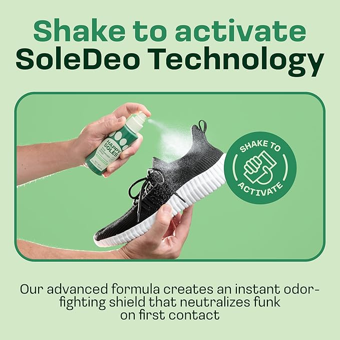 Shoe Deodorizer Spray for Gym Gear & Smelly Shoes Caused by Stinky Feet - Strong Odor Fighter for Sneakers, Boots, and Sandals - Fresh Smell, Refreshing Shoe Spritz 4oz (Eucalyptus Mint)