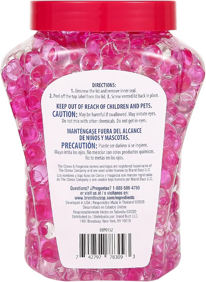 Clorox Fraganzia Crystal Beads Air Freshener, Long Lasting Room Deodorizer and Odor Eliminator Gel Beads to Freshen Home, Car, or Office, Spring Scent, 12 Fl Oz - 12 Pack