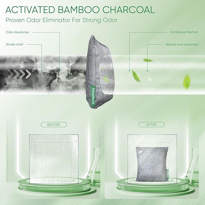 14 Packs Activated Charcoal Odor Absorber for Shoes and Home