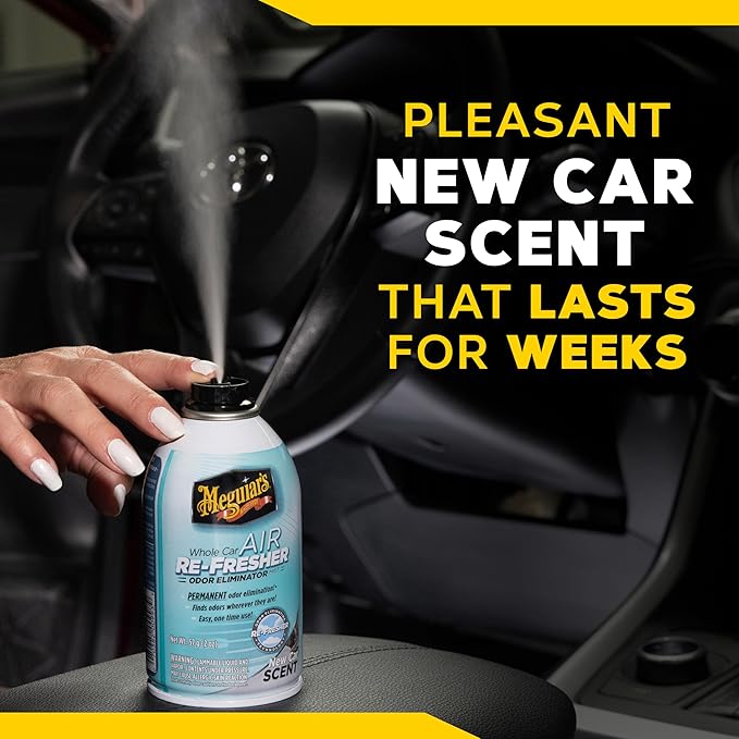 Meguiar's Whole Car Air Re-Fresher,Odor Fighting Mist, Fights Off Strong Vehicle Odors,Air Freshener, New Car Scent - Three 2 Oz Spray Bottles