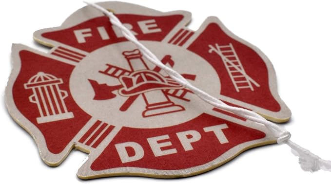 Elektroplate Fire Department Firefighter Red Automotive Air Fresheners for Vehicles | New Car Scent (6-Pack) | Made in the USA