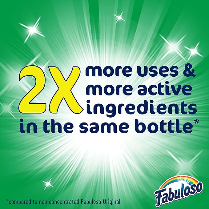 Fabuloso Multi-Purpose Cleaner and Floor Cleaner, 2X Concentrated Formula, Long-Lasting Freshness, Spring Fresh Scent, 56 oz (Pack of 5)