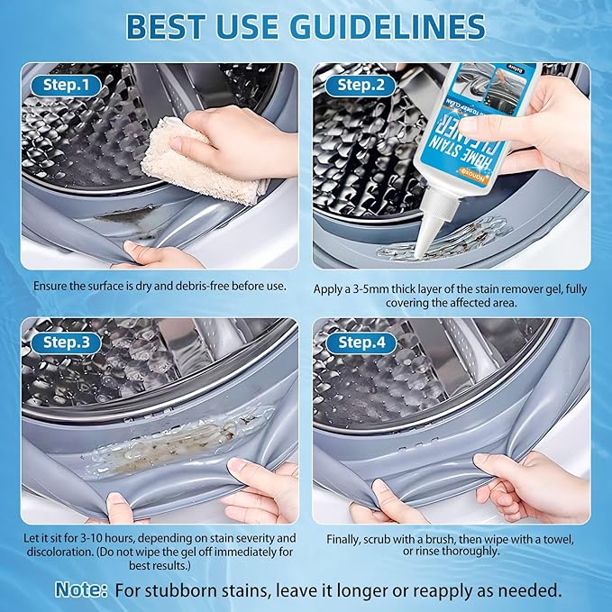 Household Stain Remover Gel, Effective Home Cleaner, Washing Machine Cleaner for Washing Machine Strips, Kitchen Sinks, Tiles, Grout, Bathroom, Refrigerator Strips