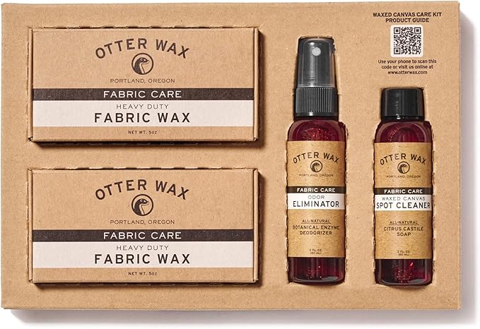Otter Wax Waxed Canvas Care Kit | Waterproofing Essentials for Waxed Canvas Jackets, Bags & Shoes | All-Natural & PFAS-Free Beeswax Protectant Made in USA