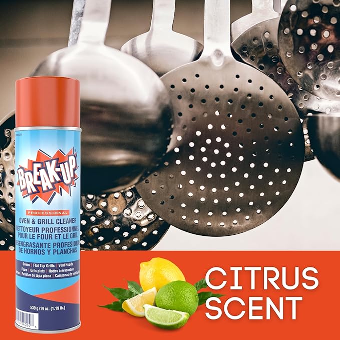 Diversey CBD991206 Break Up Professional Oven & Grill Cleaner, Heavy Duty Spray Removes Baked on Grease, Aerosol, 19-Ounce (Pack of 6)