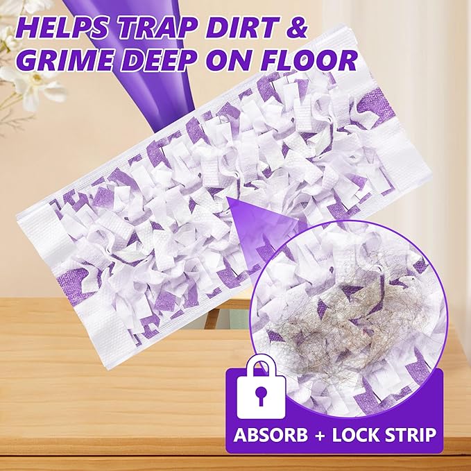 8 Count Disposable Mop Pads Refills for Swiffer WetJet, Multi Surface Hardwood Floor Cleaner Spray Mop Pads Refills Multi Layers Thickened and Super Absorbent