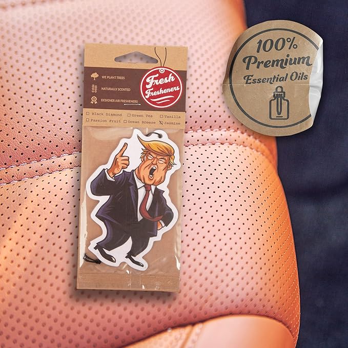 Donald Trump Car Air Freshener 4 Pack Scented With Premium Oils By Fresh Fresheners
