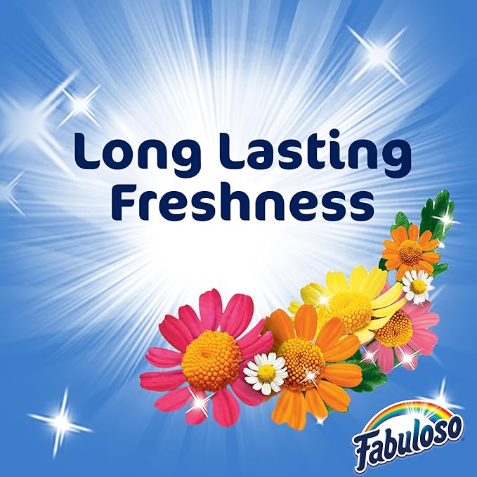 Fabuloso Multi-Purpose Cleaner and Floor Cleaner, 2X Concentrated Formula, Long-Lasting Freshness, Spring Fresh Scent, 56 oz (Pack of 5)