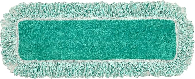 Rubbermaid Commercial Products HYGEN 24" Microfiber Dust Pad with Fringe Green for Janitorial/Professional Cleaners and Heavy-Duty Industrial Cleaning/Dusting/Sweeping
