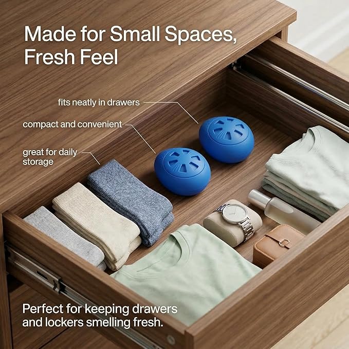 Air Jungles Odor Deodorizer Balls for Shoes, Fresh Linen Scent, Natural Tea Polyphenols and Essential Oil, Long Lasting Odor Eliminator Air Freshener Twist Ball, Upgraded Formula