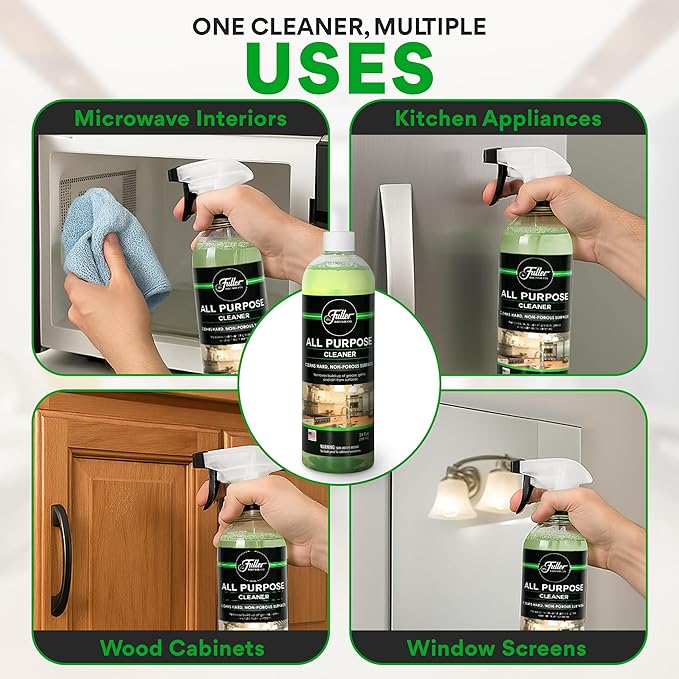 Fuller All Purpose Cleaner – Multi-Surface Degreaser for Kitchen, Bathroom, Countertops, Appliances, & More – Tough on Grease, Safe on Sealed Stone & Stainless Steel – 24 Oz (Refill Bottle)