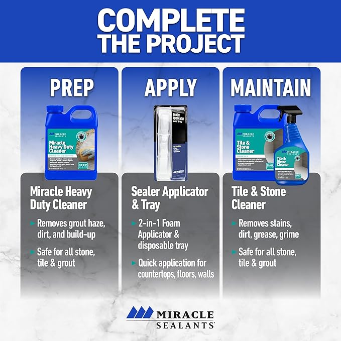 Miracle Sealants Tile & Stone Cleaner Concentrate for Natural Stone, Tile & Grout, 32 oz
