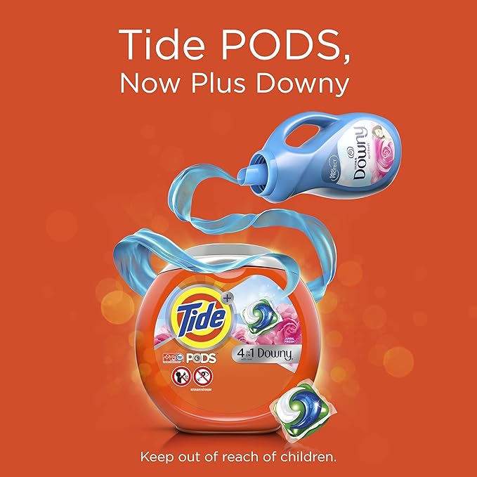 Tide PODS with Downy, Liquid Laundry Detergent Pacs, April Fresh, 85 count