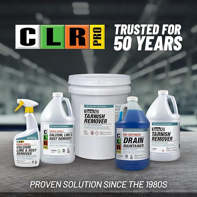 CLR PRO Calcium, Lime & Rust Remover, 32 oz. Spray Bottle, Pack of 2, Quickly Removes Calcium, Lime, Hard Water Deposits and Surface Rust Stains