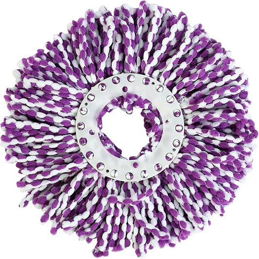 Replacement Mop Head, Spin Mop Microfiber Refill, Easy Install for 360° Floor, Tile, and Car Cleaning (紫白)