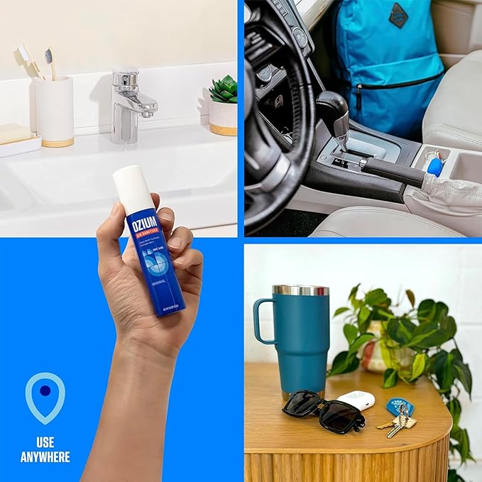 Ozium 0.8 oz. Air Sanitizer & Odor Eliminator for Homes, Cars, Offices and More, Citrus Scent, Pack of 6