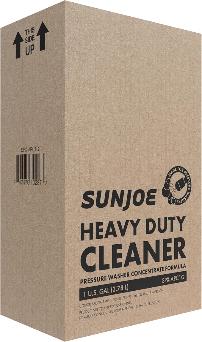 Sun Joe House and Deck All-Purpose Pressure Washer, Concentrated Cleaner and Degreaser, Unscented, 1 Gallon - Cleaning Solution for Home, Garage, Patio, Driveway, and Outdoor Surfaces, SPX-APC1G