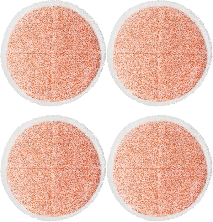 Electric Mop Pads, 7.28in Round Heavy Scrub Pads, Spin Mop Pads for Floor Cleaning (4 Pack)