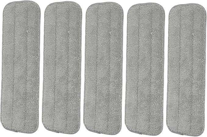 5pcs Flat Mop Cleaning Mops Mop Cloth Replacement Mop Replacement Steammop Pad Steam Mops Flat Floor Mop Steam Floor Mop Cleaning Accessories Wet and Dry Fiber Replacement Head, 36x11cm, Grey