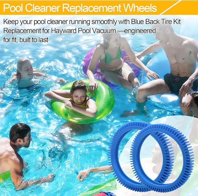 896584000-082 Pool Cleaner Replacement Back Tires for Hayward Pool Vacuum Compatible with Aquanaut, Poolvergnuegen and Phoenix, Rear Tire Kit for In-Ground Pool Vacuums (2Pcs Back Tires)